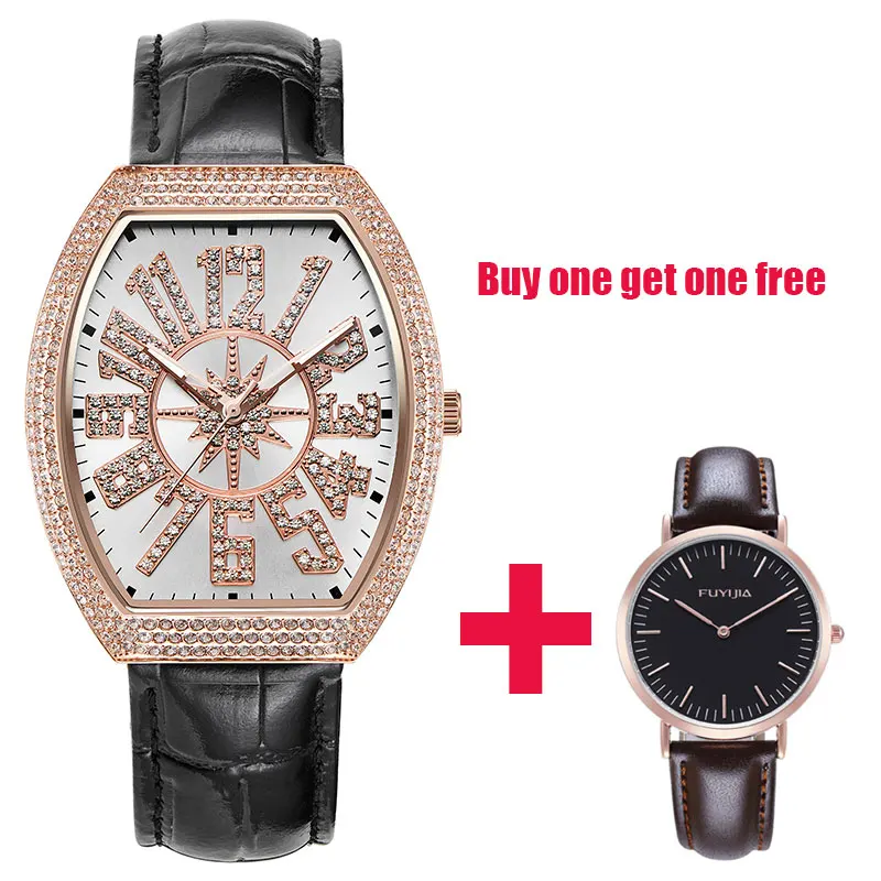 

Vintage Ladies Watch Rose Gold Quartz Watch Woman Dress Watch Full Diamond Waterproof Female Table Brand Luxury Clock Large Dial