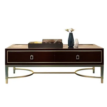 

New luxury american walnut veneer solid wood coffee table