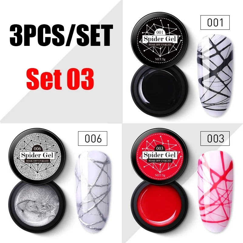 

Azure Beauty Spider Led Nail Gel Polish Set Long Lasting Painting UV Nail Gel Lacquer Glitter Drawing Pattern Led Gel Enamel Kit