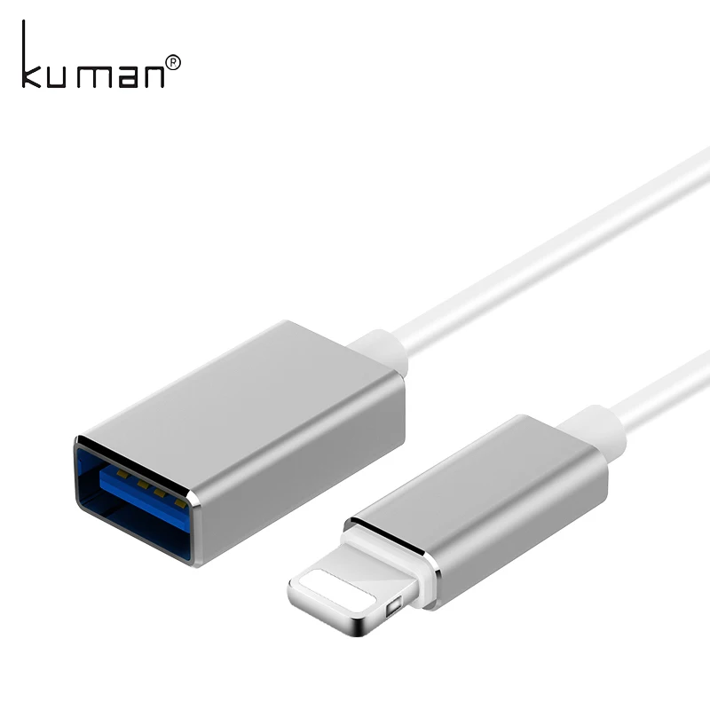

Kuman Lighting1 USB Adapter USB to Lighting1 Adapter Cable Converter for Pendrive USB Flash Drive to 1Phone Computer Mouse OTG F