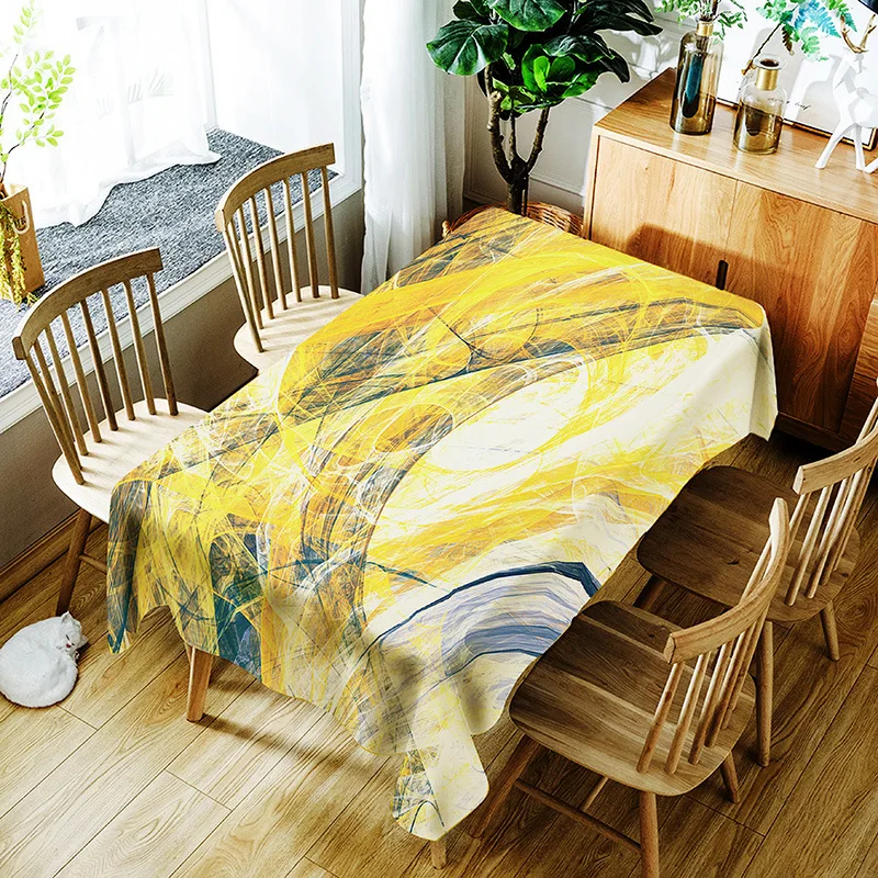  Marbled Street Tablecloth Water -tight Wax Rectangular Wallpaper Table Cover Protector Party Banque