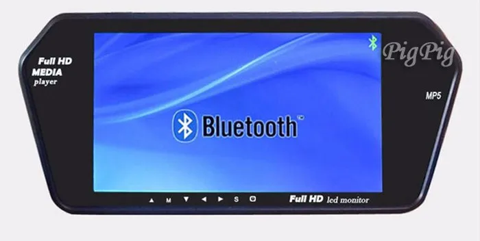 Koorinwoo Беспроводной 7 ''TFT ЖК-дисплей Экран 1024*600 зеркало монитор Bluetooth MP5 с USB/SD слот заднего вида Камера инфракрасный Системы