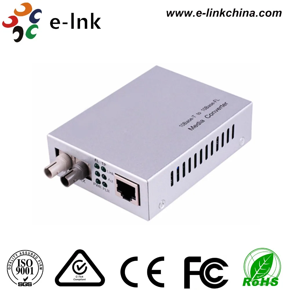 

10Base-T to 10Base-F Multi-mode 2km 850nm ST Connector 110VAC Power Input Fiber Media Converter