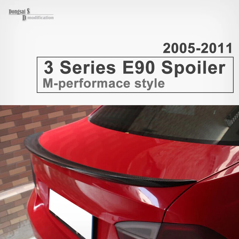 

Carbon fiber rear trunk spoiler wing replacement part for BMW 3 series E90 2005 - 2011 sedan vehicle 320i
