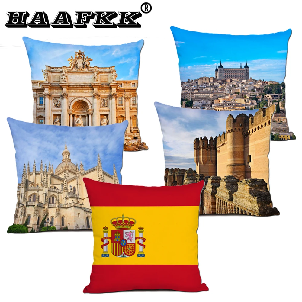 Декоративные подушки для дивана Чехлы для подушек Испания пейзаж домашний Декор автомобиля Цвет Чехол на подушку 45*45 Travesseiro