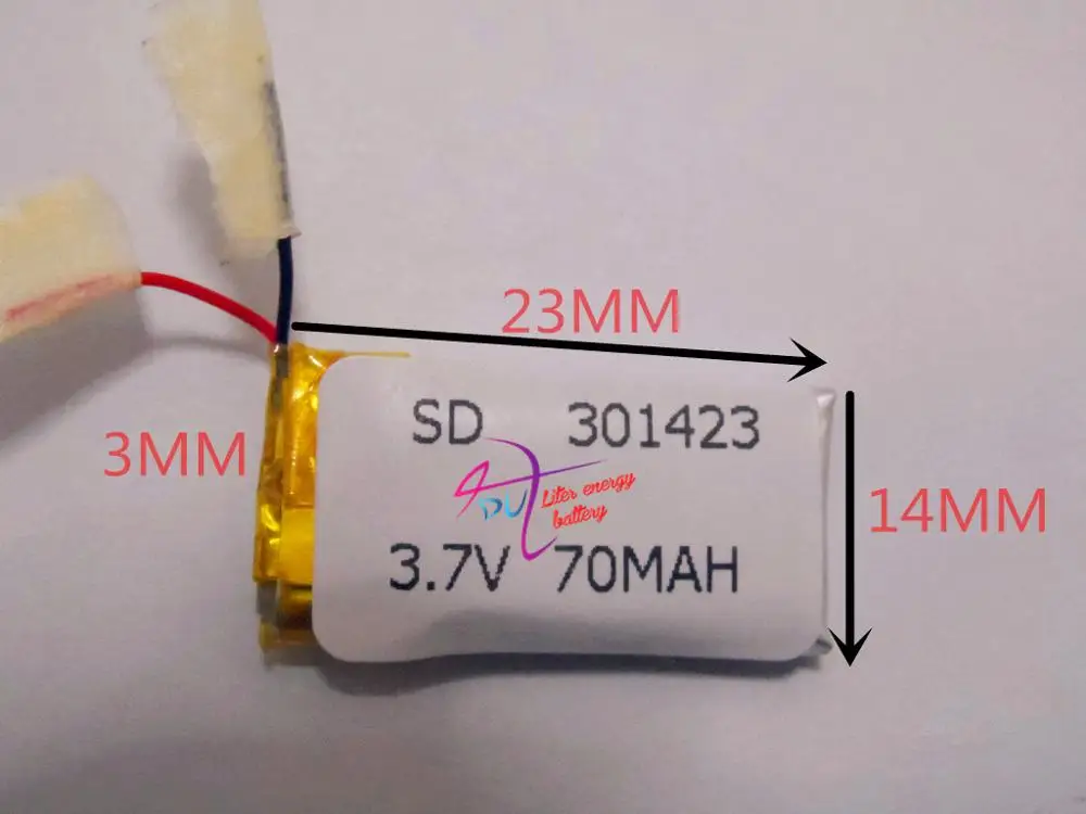 

best battery brand Wholesale P301423 3.7V 70mah Lithium polymer Battery with Protection Board For MP3 MP4 MP5 GPS Digital Produc