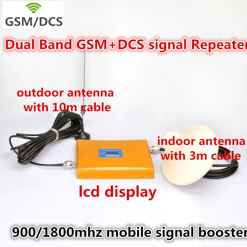 

Direct Marketing Dual Frequency 900MHZ & 1800mhz Signal Booster GSM Signal Repeater DCS amplifier +indoor outdoor antenna +cable