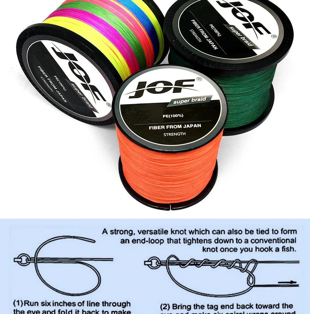 Linha de Pesca Jof Super Strong1000m 8 Vertentes 8weaves pe Multifilament Trançada Corda 22lb 31lb 39lb 43lb 52lb 61lb 78lb 11 Jof super strong1000m 8 fios tece pe