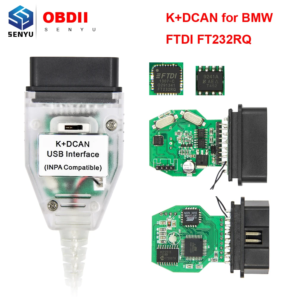 Для BMW INPA K+ DCAN переключатель FTDI FT232RQ OBD OBD2 автомобильный диагностический авто инструмент кабель сканер INPA K DCAN Интерфейс шины