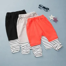 Для маленьких мальчиков в полоску для девочек шить леггинсы повседневные штаны Новинка для новорожденных осенние теплые Мягкий хлопок длинная одежда брюки