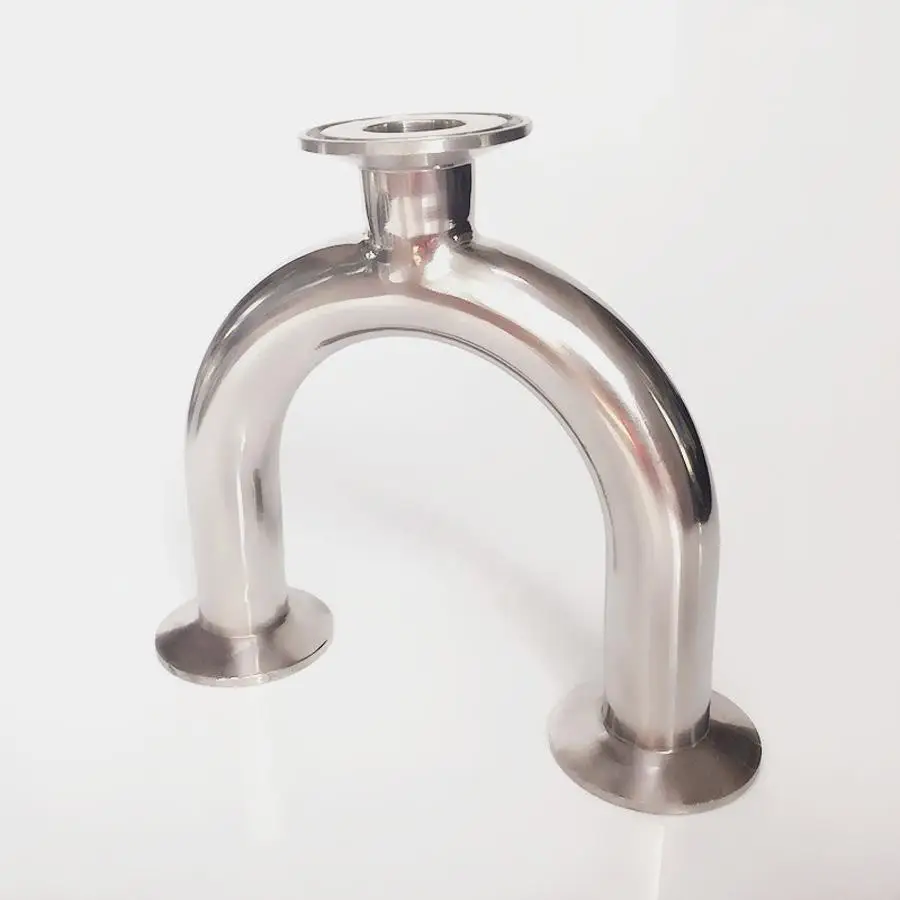 

63mm 2.5" Pipe OD 2.5" Tri Clamp U Shaped Return Bend 3 Way SUS 316L Stainless Sanitary Fitting Spliter Homebrew Beer