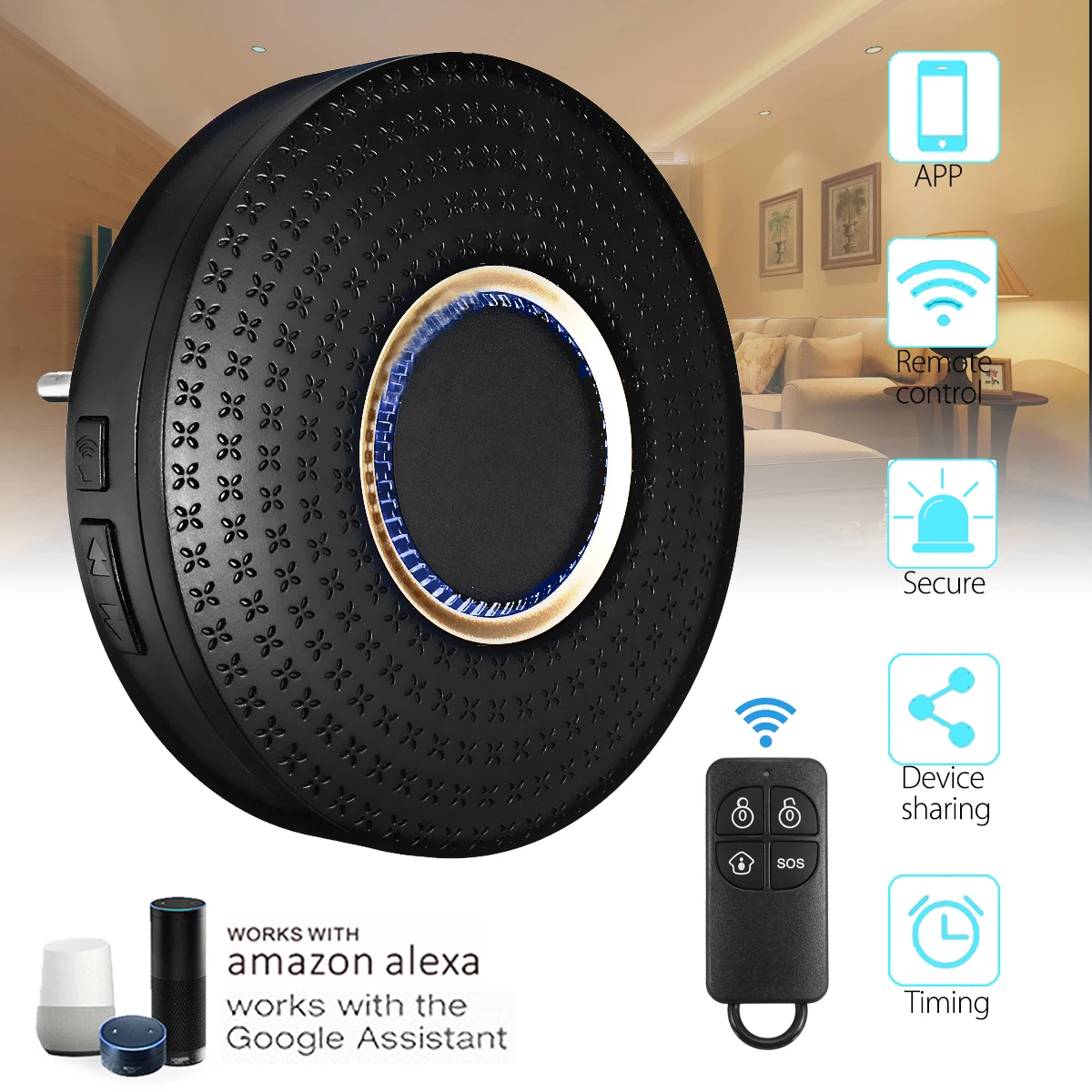 

Kinco Professional Smart WIFI Home Security Alarm APP System Works With Alexa/Google Home Timing Smart Home