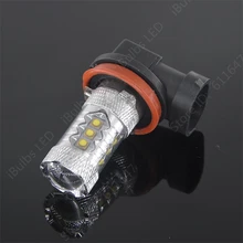 2 шт. H8 светодиодный высокое Мощность светодиодный лампы для противотуманных фар DRL свет с проекционная линза DC8-30V