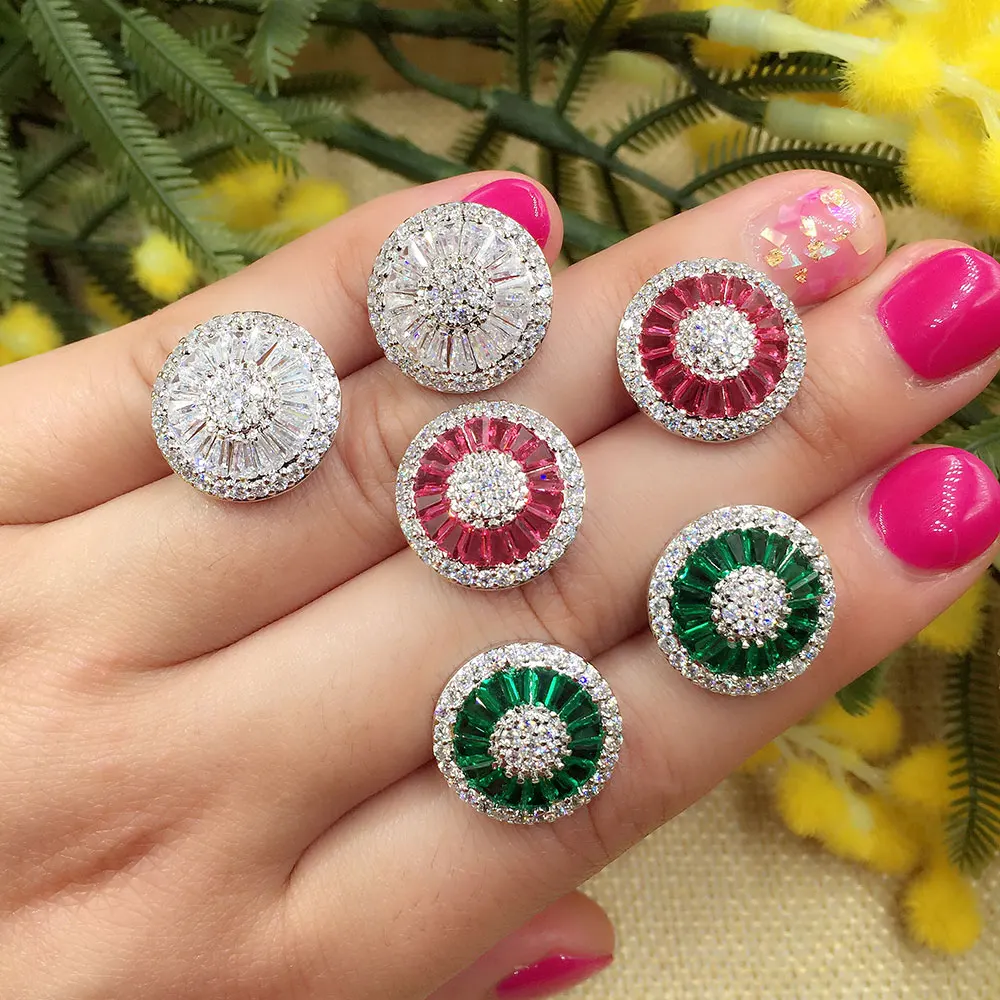 GODKI круглые Модные Популярные Роскошные серьги с цирконием кубической огранки серьги Модные ювелирные изделия для женщин