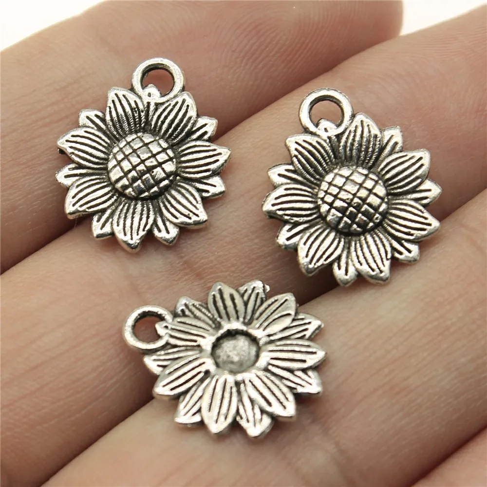 

WYSIWYG 12pcs 18x15mm Sun Flower Pendants Sunflower Flower Charm Pendants Sunflower Pendants For Jewelry Making