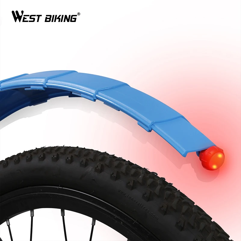 Крыло для велосипеда WEST BIKING быстросъемный брызговик с подсветкой портативный