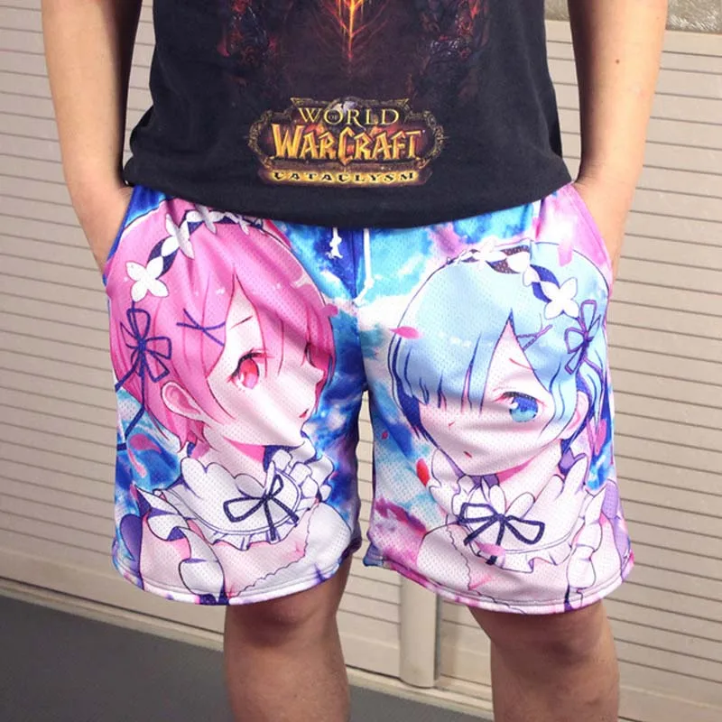 Cosroad Anime Rem Shorts Rimuru Tempest Love is War Attack on Titan Shorts Men Women Adult UnderPants Summer Beach Shorts001 (10)