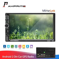 AMPrime 2 Din Android автомобильный Радио gps Мультимедиа MP5 плеер Bluetooth громкой связи FM Авторадио 7 "HD сенсорный экран Mirrorlink стерео