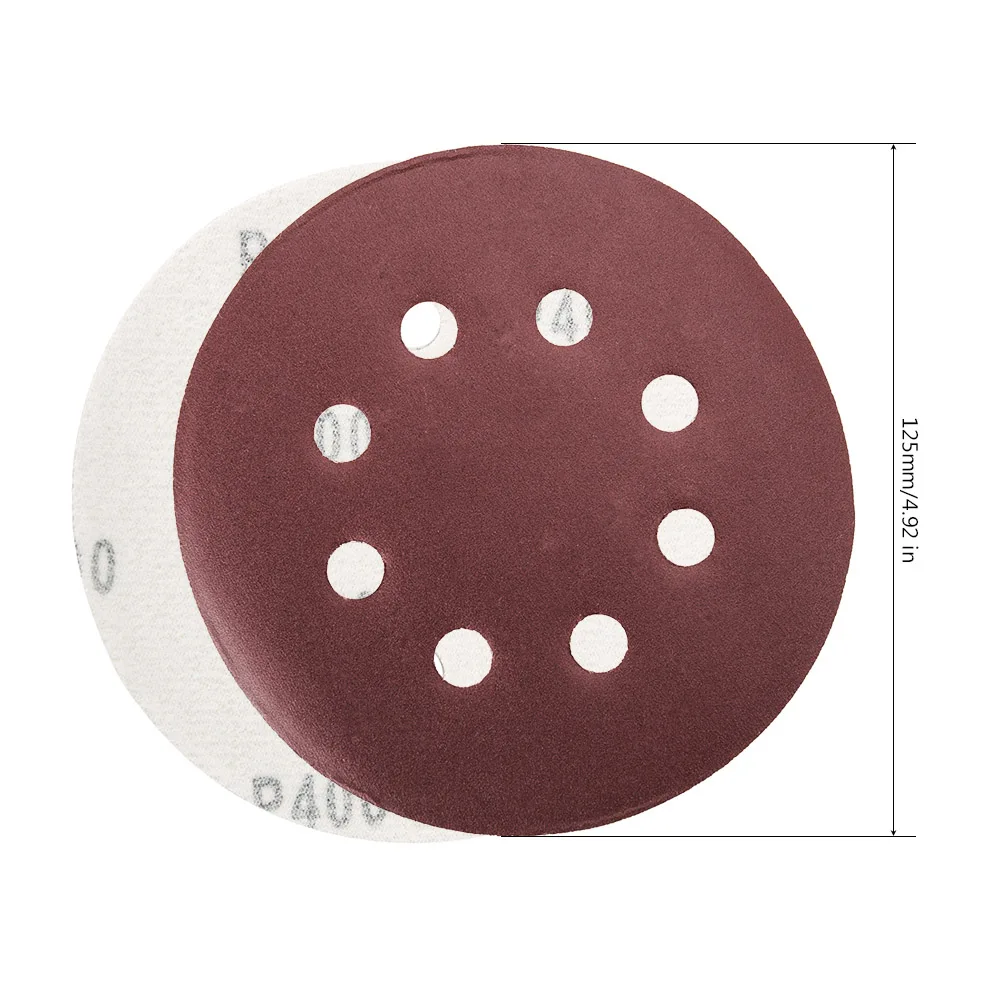80 шт. высокое качество шлифовальные диски 125 мм абразивная Песочная бумага шлифовальный диск с круговатыми крючками и петлями задняя пластина