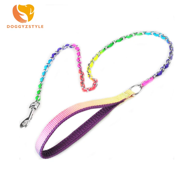 Colorful Pet Dog Leash Collar Chain Outdoor Walking Leads for Small Medium Dogs Training Nylon Rope S-L DOGGYZSTYLE | Дом и сад