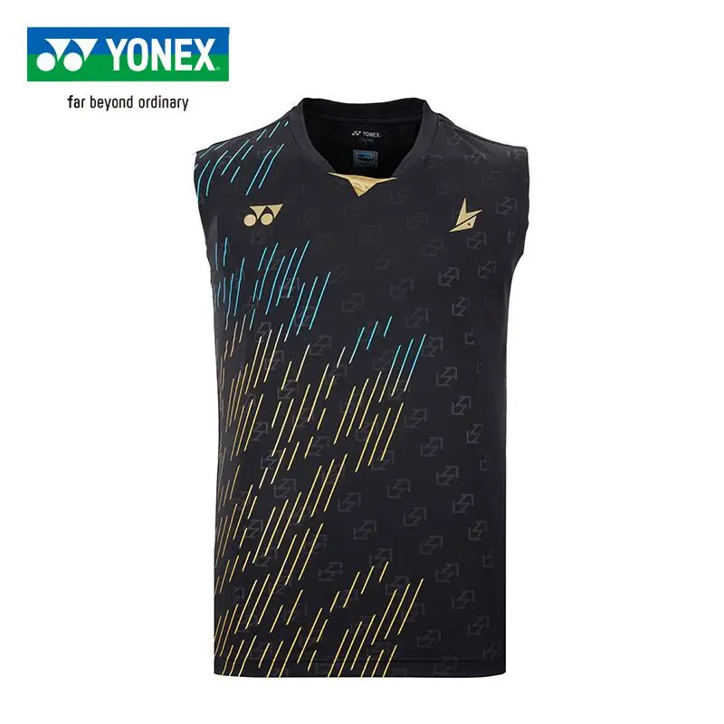 Новое поступление Yonex Yy кофта для бадминтона Lin Dan стиль спортивные дышащие футболки без рукавов для мужчин 10322 ldcr - Цвет: Черный