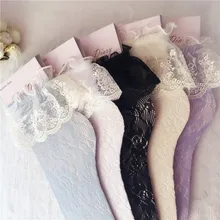 Модные женские Кружевные Гофрированные короткие носки с оборками для девочек, милые винтажные женские белые свадебные носки принцессы в стиле Харадзюку