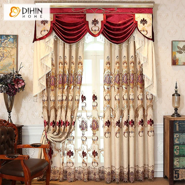 Dihin home luxury european curtain blackout curtains for bedroom window valance curtains drapes Dihin home luxury european curtain blackout curtains for bedroom window valance curtains drapes