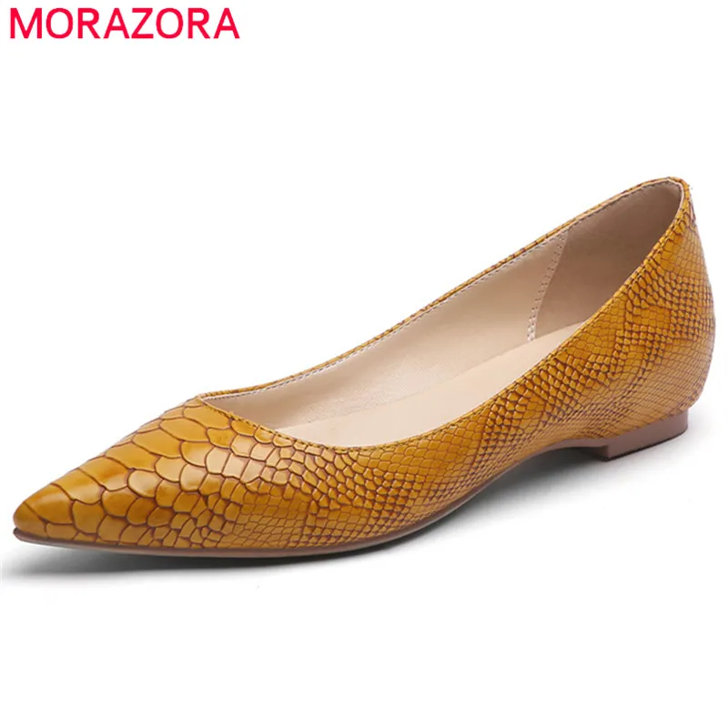 

MORAZORA 2019 new fashion spring summer single shoes women flat shoes pointed toe shallow comfortable office shoes ladies