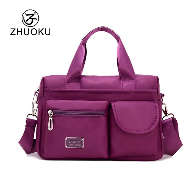 ZHUOKU Multi pocket Ladies Hand Bag Large Capacity Handbag Brand Design