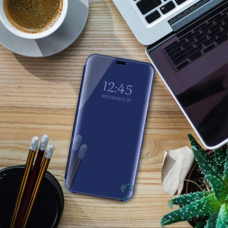 Smart Case For Xiaomi Redmi Note 4 4X 5 6 7 Case Mirror View PU Leather Flip Cover For Xiaomi Mi 9 8 LITE Mix 2 POCO X3 NFC
