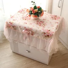 Пасторальная накидка для защиты от пыли прикроватный набор шкафов прямоугольный стол пылезащитный чехол Свадебная кружевная скатерть розовый цветок украшение