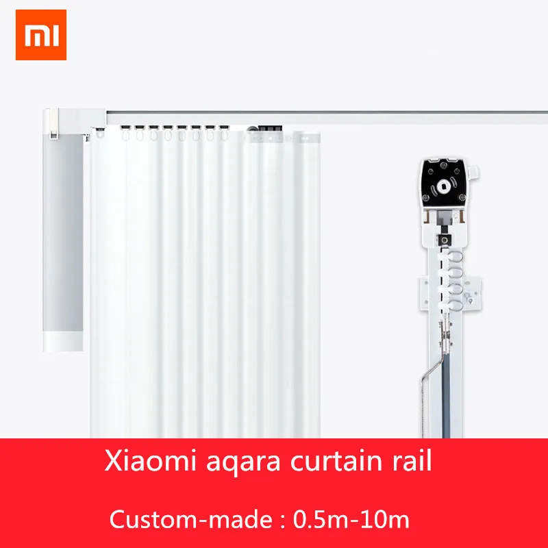 

2018 New xiaomi MI mijia aqara curtain rails,Zigbee wifi work with mi home app xiaomi smart remote control silent curtain track