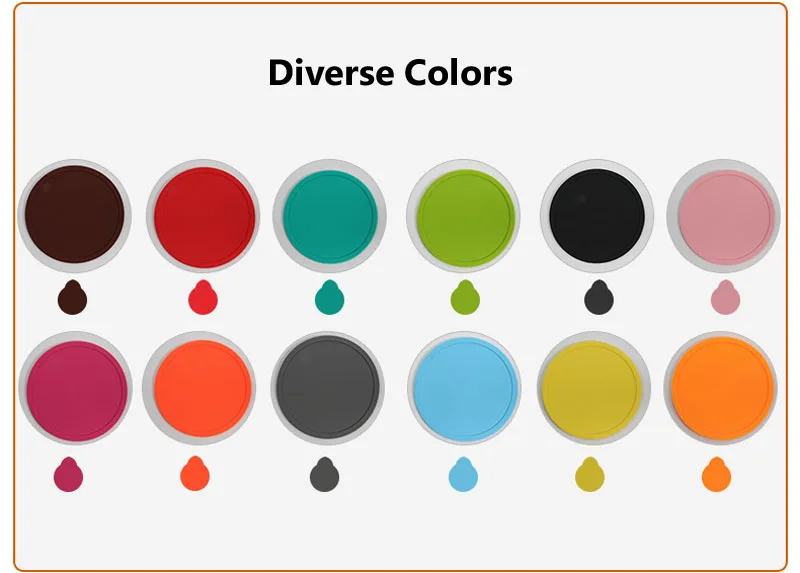 10CM Round Silicone Coaster Creative Simple Candy Colors Placemats Waterproof Non-slip Insulated Tea Coffee Coaster Table Mat    (26)