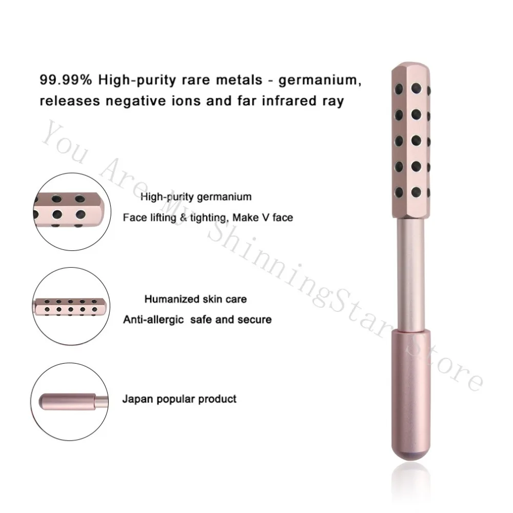  Germanium Beauty Roller Massager Wand Face Massage Tool For Face Lift Up Skin Shape Slim Facial Ant