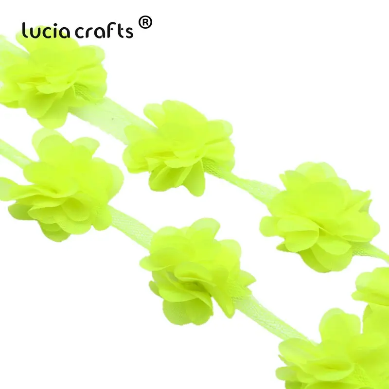 Lucia crafts ПРИБЛИЗИТЕЛЬНО 5,5 см 3D шифон цветы кружево отделка шитье поставки платье украшение кружевная ткань аппликация V0401