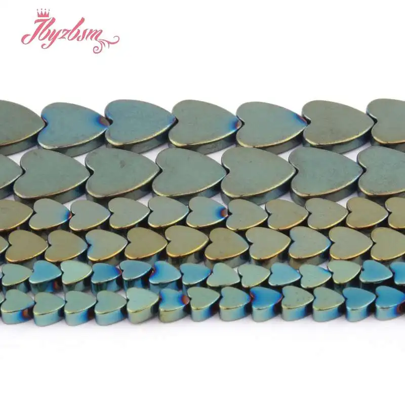 4 6 8 10 мм Гладкие зеленые гематитовые бусины в форме сердца из натурального камня