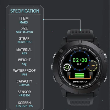 

Smart sport watch men fitness tracker heart rate blood pressure smart bracelet smart watch smartband IP68 waterproof wristband