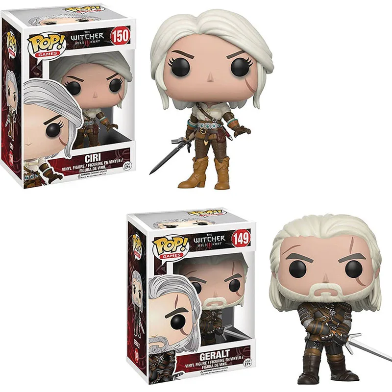 Экшн фигурка виниловая FUNKO POP The Wicher Geralt & Ciri Коллекционная модель игрушки для