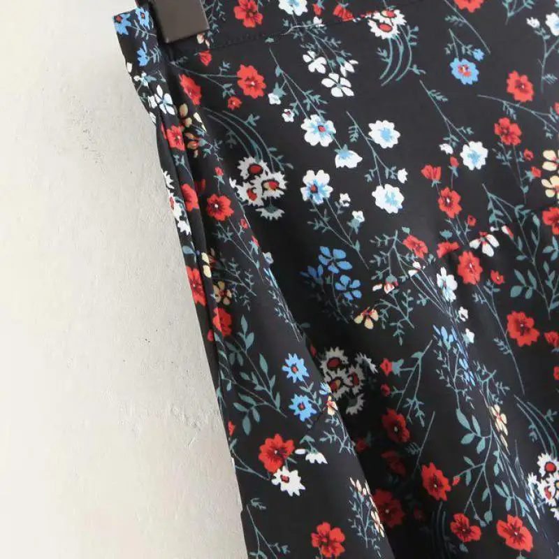 Горячее летнее Новое поступление стандартная юбка женская тонкая элегантная винтажная юбка цветочная мода Saias Femininas