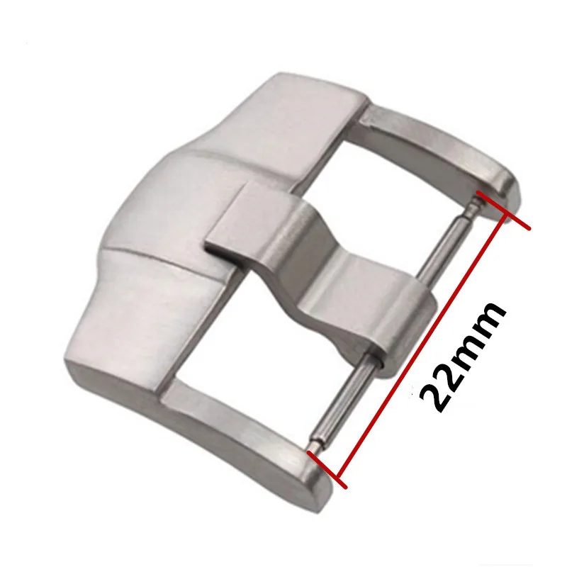 Пряжка для часов из нержавеющей стали 316L, металлическая застежка 22 24 мм, черная кнопка для часов, Пряжка для кожаного или резинового браслета