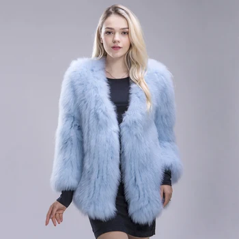 

FXFURS fashion brand street fox fur coat knitted fox fur outerwear popular fur coats for women designer fox fur winter coat