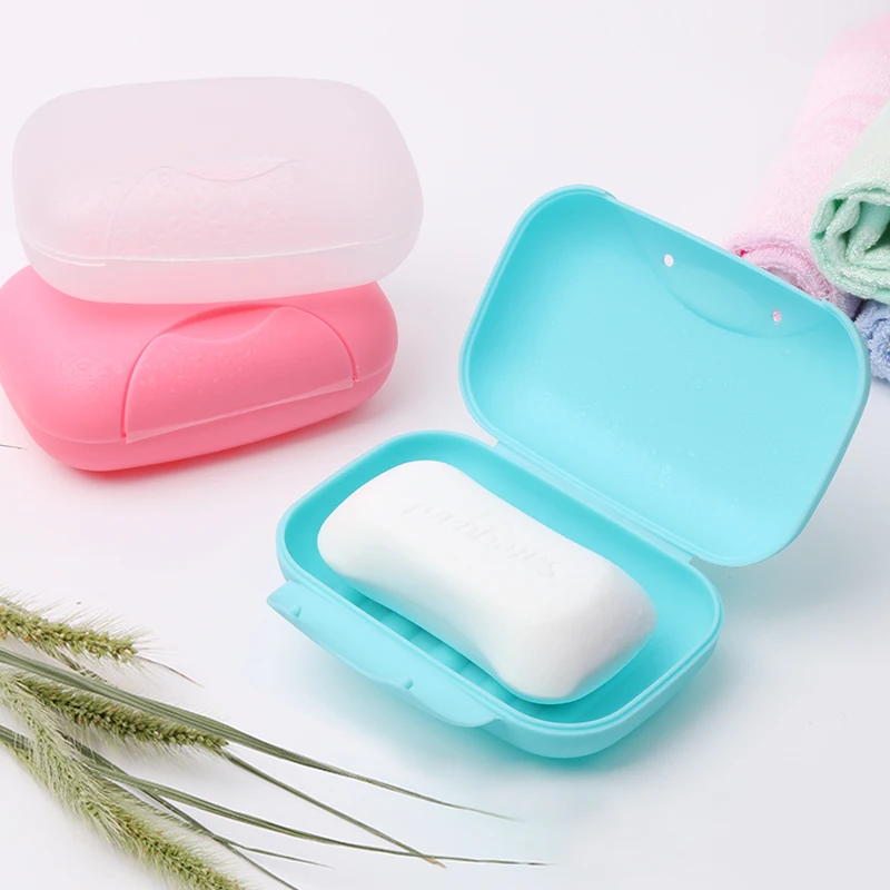 Travel Accessories Korea Creative Travel Soap Box with Lid Lock Plastic