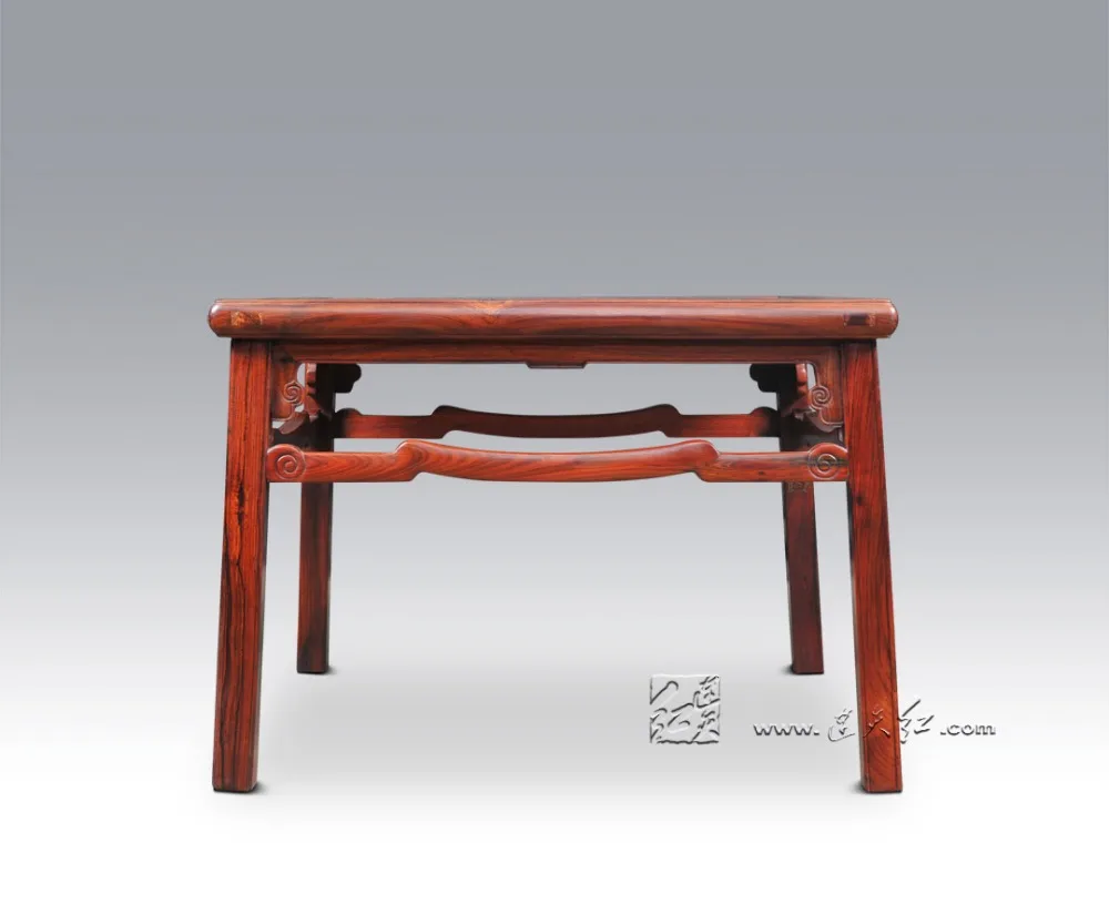 Square Table with Cloud Scroll Patterns Home Dining Furniture Living Room Leisure and Entertainment Solid Rose Wood Outdoor Desk