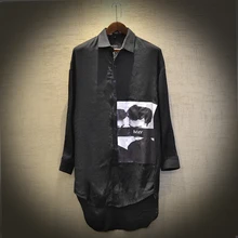 Новая мужская одежда, Весенняя и летняя свободная молодежная одежда с принтом, Студенческая индивидуальность, Солнцезащитная рубашка, костюмы