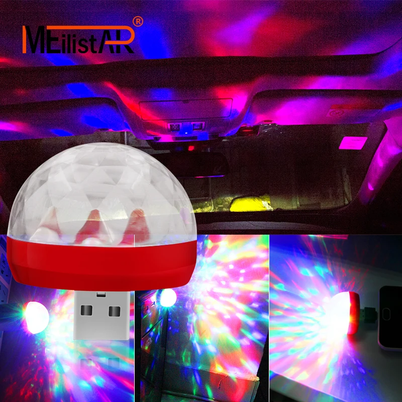 

Car styling LED Car USB Atmosphere Light DJ RGB Mini Colorful Music Sound Lamp for USB-C Phone Surface Match Car accessories