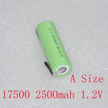 

1.2V 17500 rechargeable battery 2500mah SIZE A ni-mh cell with welding pins for Braun Oral-B ProCare Triumph Toothbrush shaver