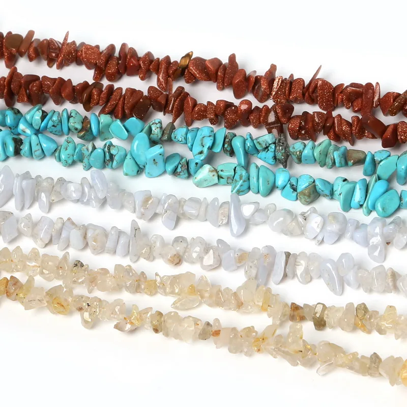 

Gravel Chip Bead Tiger Eye Natural Moon Stone Beads Irregular Shape For DIY Necklace Bracelet Jewelry Making Making 15"