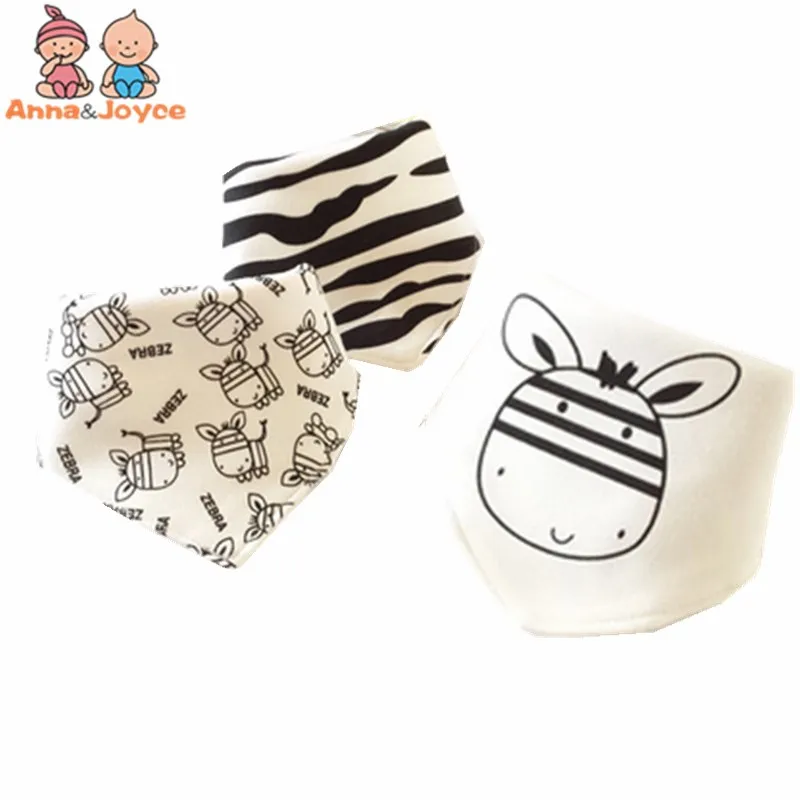 

baby thickened double cotton towel triangular slobber snap Baby Bib Three strips ATRK0040