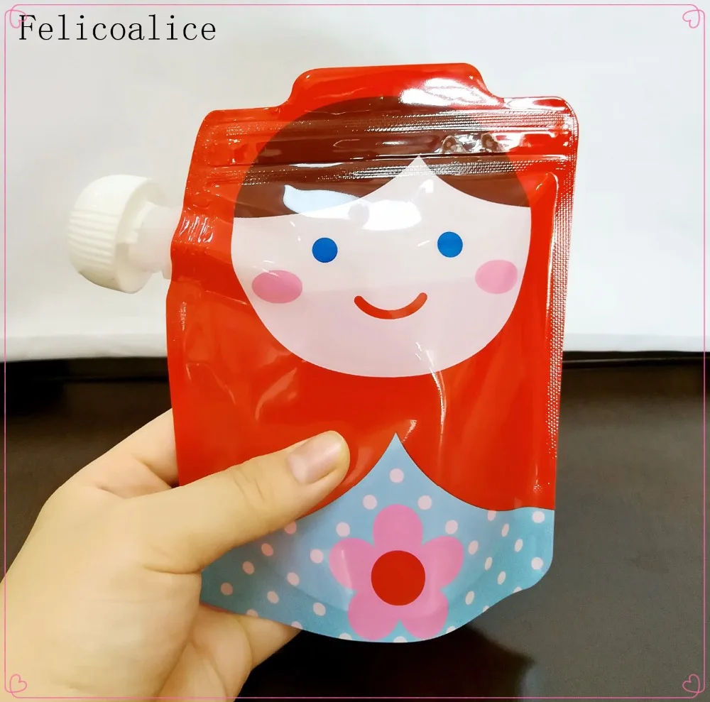 5PCS Reusable Food Pouch Baby Eco Friendly BPA Free Double Zipper Food