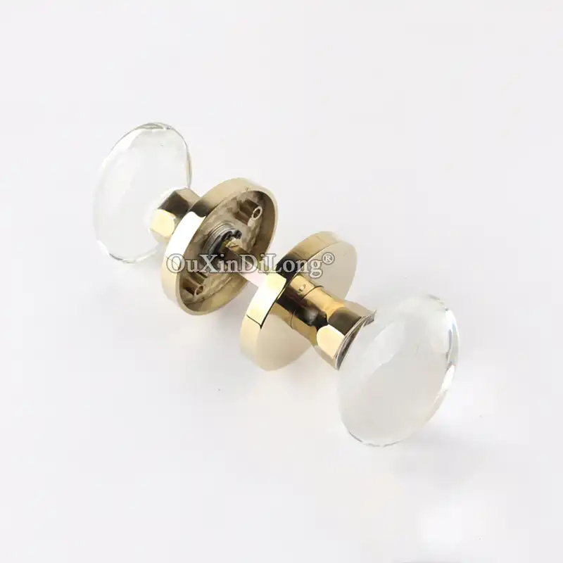 Elegant Luxury European Crystal Door Lock Copper Interior Door